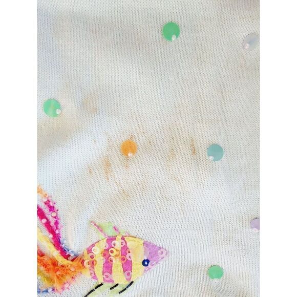 Vintage Design Options Phillip & Jane‎ Gordon XXL Sweater Fish Life *Stains!! - Picture 5 of 13